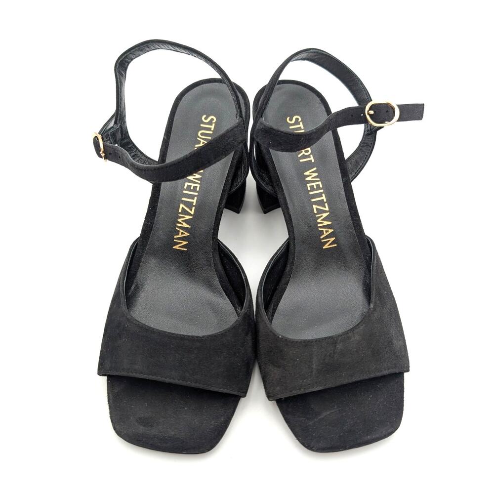 Stuart Weitzman Tia 75 Block Heel Sandal Women's Black Size US7.5B EU38 - Picture 13 of 13